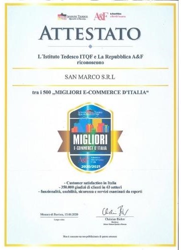 attestato miglior ecommerce