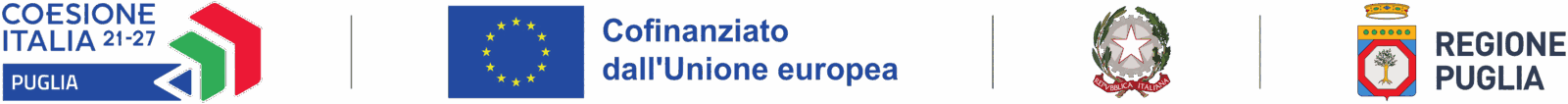 Programma Coesione Italia 21-27 Puglia - Cofinanziato dall'Unione europea - Repubblica Italiana - Regione Puglia